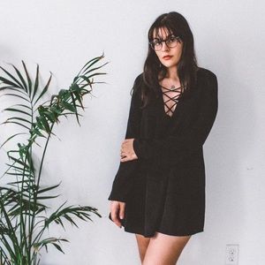 Urban Outfitters Black lace up dress